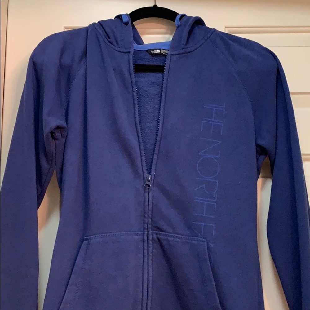 North Face blue hoodie medium